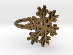 Snowflake Ring 1 d=16.5mm h21d165 in Polished Bronze