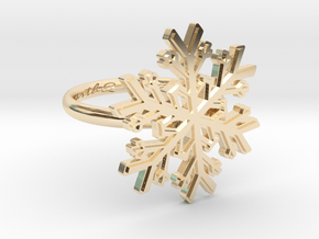 Snowflake Ring 1 d=16.5mm h21d165 in 14k Gold Plated Brass