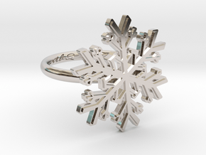 Snowflake Ring 1 d=16.5mm h21d165 in Rhodium Plated Brass