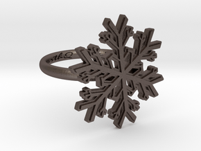 Snowflake Ring 1 d=16.5mm h21d165 in Polished Bronzed Silver Steel