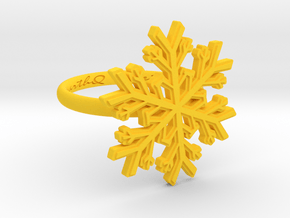 Snowflake Ring 1 d=16.5mm h21d165 in Yellow Processed Versatile Plastic