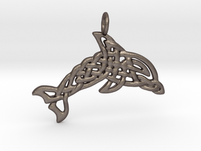 Celtic Sea Pendant in Polished Bronzed Silver Steel