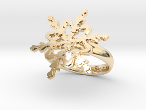 Snowflake Ring 2 d=17.5mm h35d175 in 14K Yellow Gold