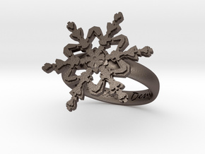 Snowflake Ring 2 d=17.5mm h35d175 in Polished Bronzed Silver Steel