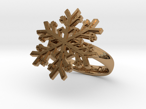 Snowflake Ring 1 d=17.5mm h35d175 in Polished Brass