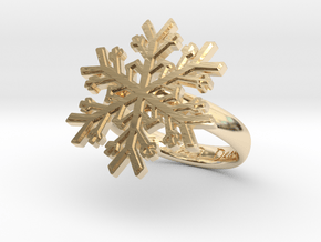 Snowflake Ring 1 d=17.5mm h35d175 in 14k Gold Plated Brass