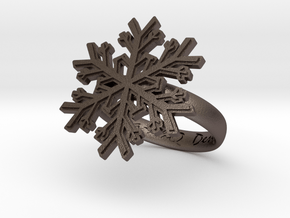 Snowflake Ring 1 d=17.5mm h35d175 in Polished Bronzed Silver Steel