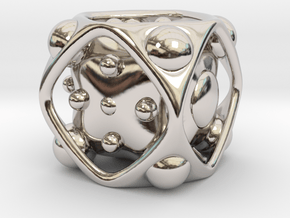 Dice No.2 S (balanced) (1.9cm/0.75in) in Rhodium Plated Brass