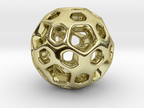 HONEYBOMB SMOOTH Charm in 18k Gold Plated Brass