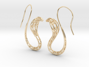 Cobra Earrings Wireframe in 14K Yellow Gold