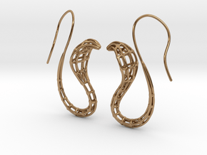 Cobra Earrings Wireframe in Polished Brass