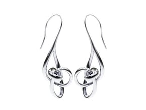 Treble Clef Earrings in Polished Silver