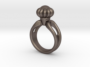 Ring Beautiful 14 - Italian Size 14 in Polished Bronzed Silver Steel