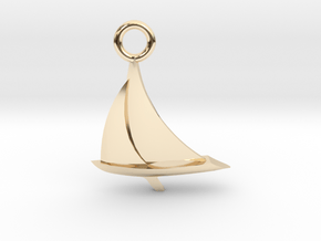 Sailboat Pendant in 14K Yellow Gold