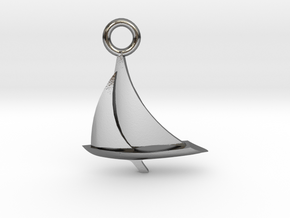 Sailboat Pendant in Polished Silver