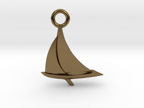 Sailboat Pendant in Polished Bronze