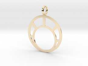 Combination Pendant Front 25 mm in 14K Yellow Gold