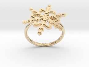 Snowflake Ring 2 d=17.5mm h21d175 in 14K Yellow Gold