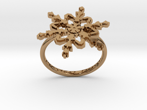 Snowflake Ring 2 d=17.5mm h21d175 in Polished Brass