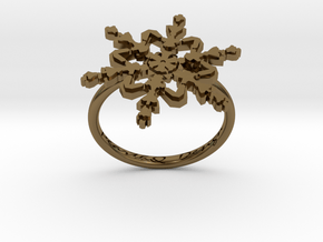 Snowflake Ring 2 d=17.5mm h21d175 in Polished Bronze