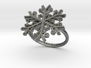 Snowflake Ring 1 d=17.5mm h21d175 in Fine Detail Polished Silver