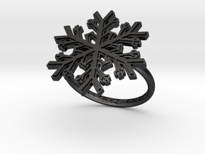 Snowflake Ring 1 d=17.5mm h21d175 in Polished and Bronzed Black Steel