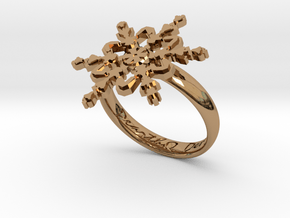 Snowflake Ring 2 d=18.5mm h35d185 in Polished Brass