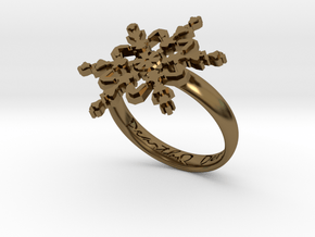 Snowflake Ring 2 d=18.5mm h35d185 in Polished Bronze
