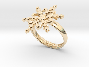 Snowflake Ring 2 d=18.5mm h35d185 in 14k Gold Plated Brass