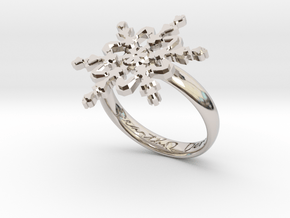 Snowflake Ring 2 d=18.5mm h35d185 in Rhodium Plated Brass