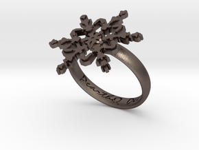Snowflake Ring 2 d=18.5mm h35d185 in Polished Bronzed Silver Steel
