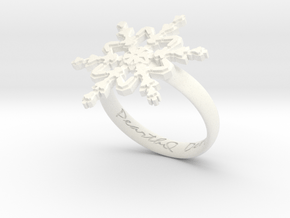 Snowflake Ring 2 d=18.5mm h35d185 in White Processed Versatile Plastic