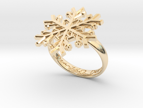 Snowflake Ring 1 d=18.5mm h35d185 in 14k Gold Plated Brass