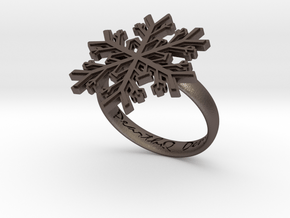 Snowflake Ring 1 d=18.5mm h35d185 in Polished Bronzed Silver Steel