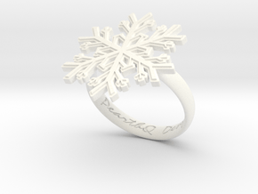 Snowflake Ring 1 d=18.5mm h35d185 in White Processed Versatile Plastic