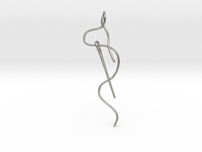 Needle And Thread Pendant in Natural Silver