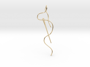 Needle And Thread Pendant in 14K Yellow Gold