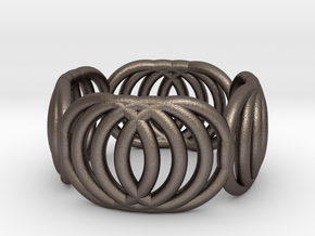 V2 - Ring in Polished Bronzed Silver Steel