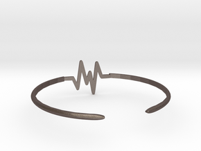 Keep Moving Bangle in Polished Bronzed Silver Steel