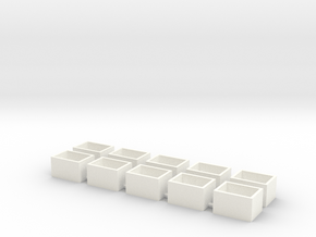 10 Pack Speaker Box Closed - 15mm x 11mm x 9mm  in White Processed Versatile Plastic