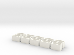 10 Pack Speaker Box Closed - 16mm x 9mm x 10mm  in White Processed Versatile Plastic