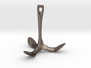 Grappling Hook #5 in Polished Bronzed Silver Steel