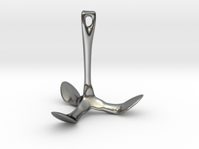 Grappling Hook #5 in Polished Silver