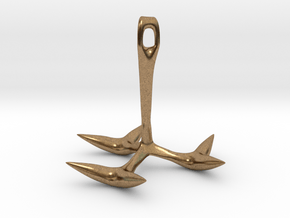 Grappling Hook Double Spike in Natural Brass