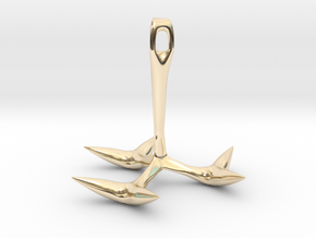 Grappling Hook Double Spike in 14k Gold Plated Brass