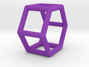 0421 Hexagonal Prism (a=1cm) #001 in Purple Processed Versatile Plastic