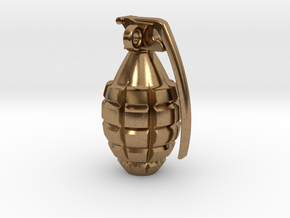 Keychain Grenade  solid &    25mm hight in Natural Brass
