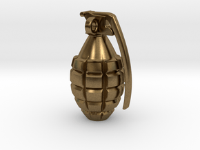 Keychain Grenade  solid &    25mm hight in Natural Bronze