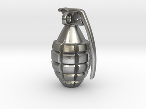 Keychain Grenade      25mm height in Natural Silver