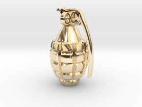 Keychain Grenade      25mm height in 14k Gold Plated Brass